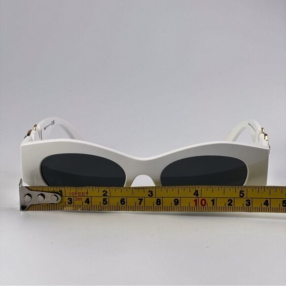 NEW Versace VE4480U 314/87 White Dark Grey Oval Unisex Sunglasses